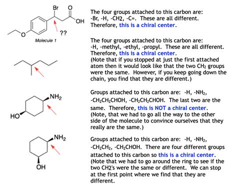 chiral centers of molecules